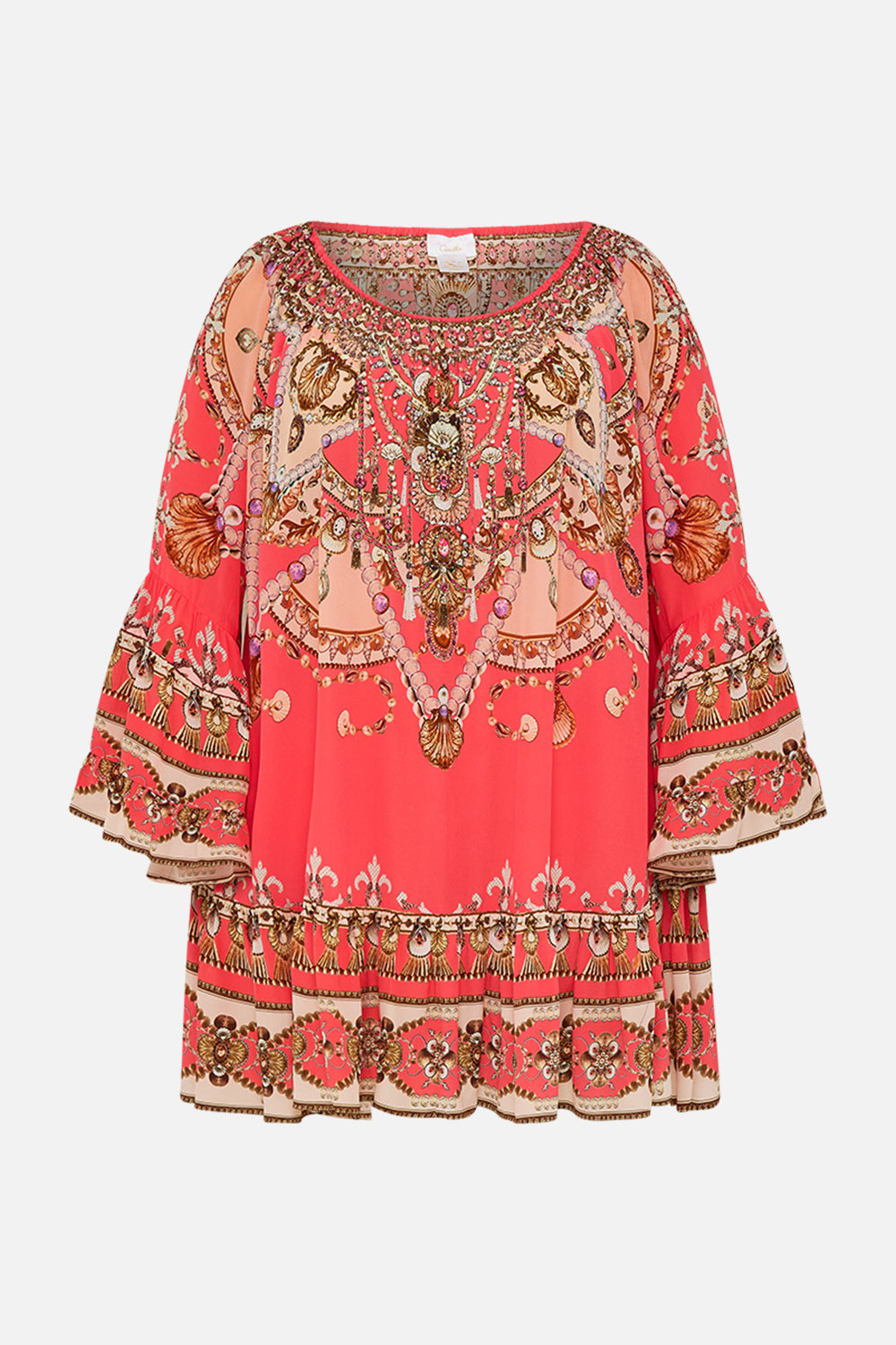 CAMILLA floral silk shrug in Stitched in Time print.