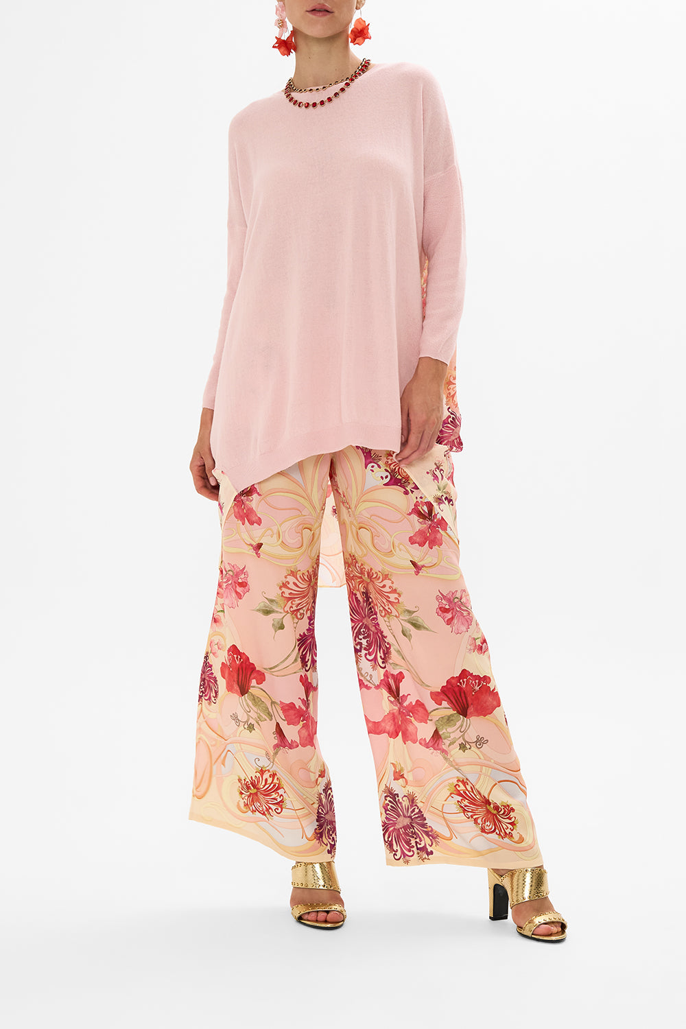 CAMILLA floral long sleeve jumper in Blossoms And Brushstrokes print.