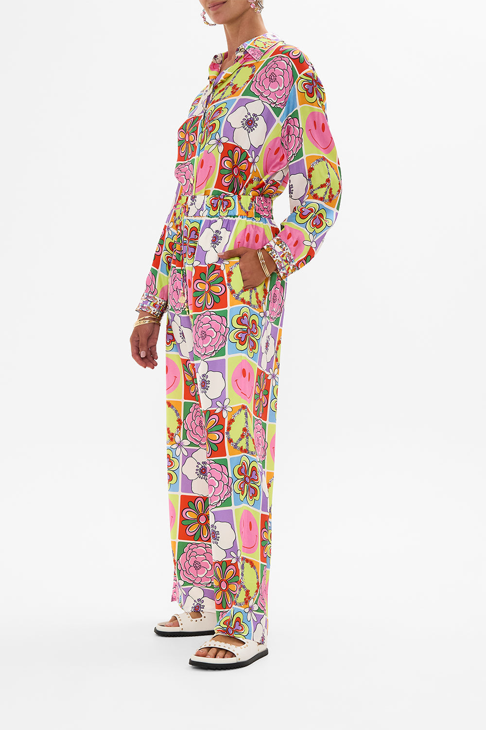 CAMILLA floral Straight Leg Pant in Cosmic Prairie