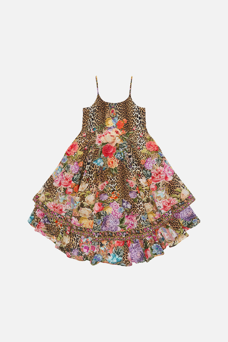 KIDS ROUND NECK TIERED DRESS 4-10 GRAFFITI THE WORLD main image 1