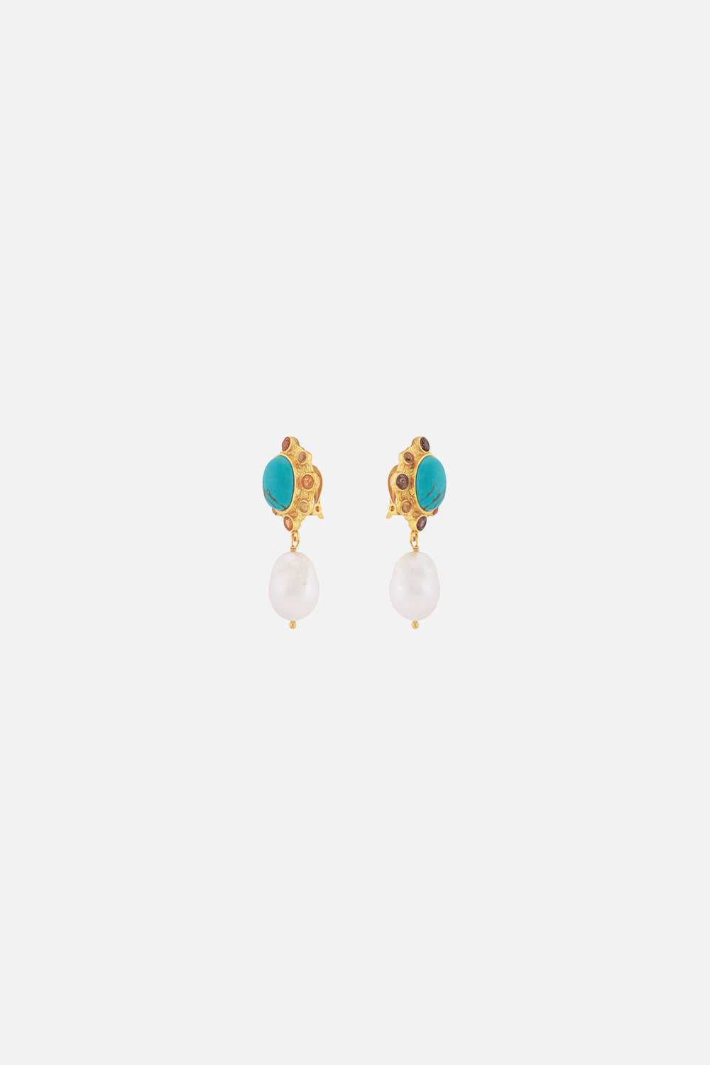 CAMILLA jewellery turquoise and pearl earrings