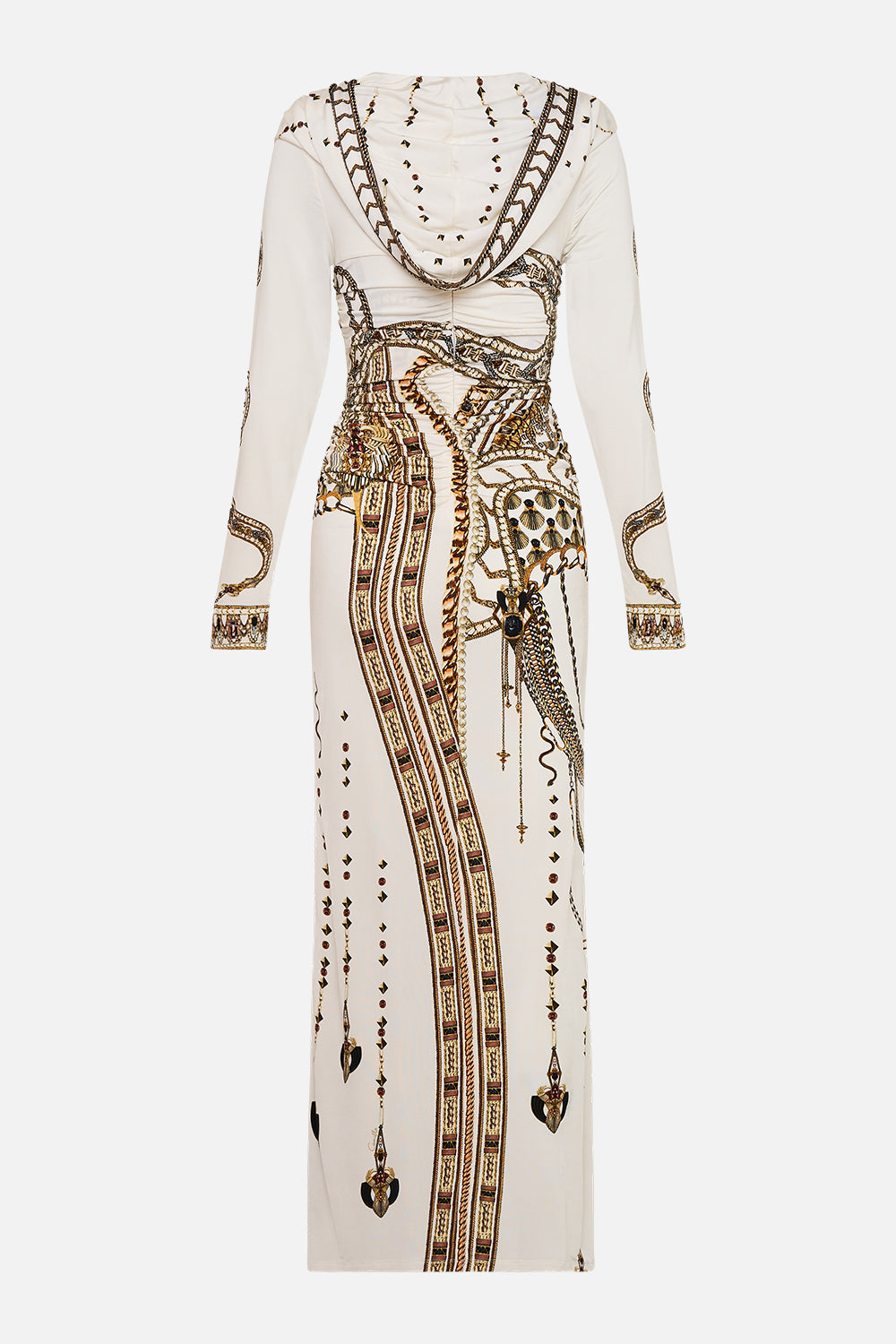 TWIST FRONT JERSEY HOODED DRESS GODDESS ENERGY