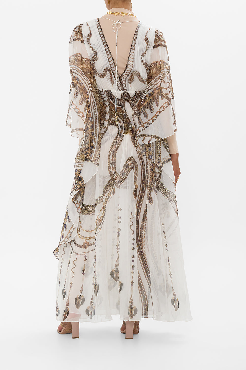 PLISSE PLUNGE NECK DRESS GODDESS ENERGY