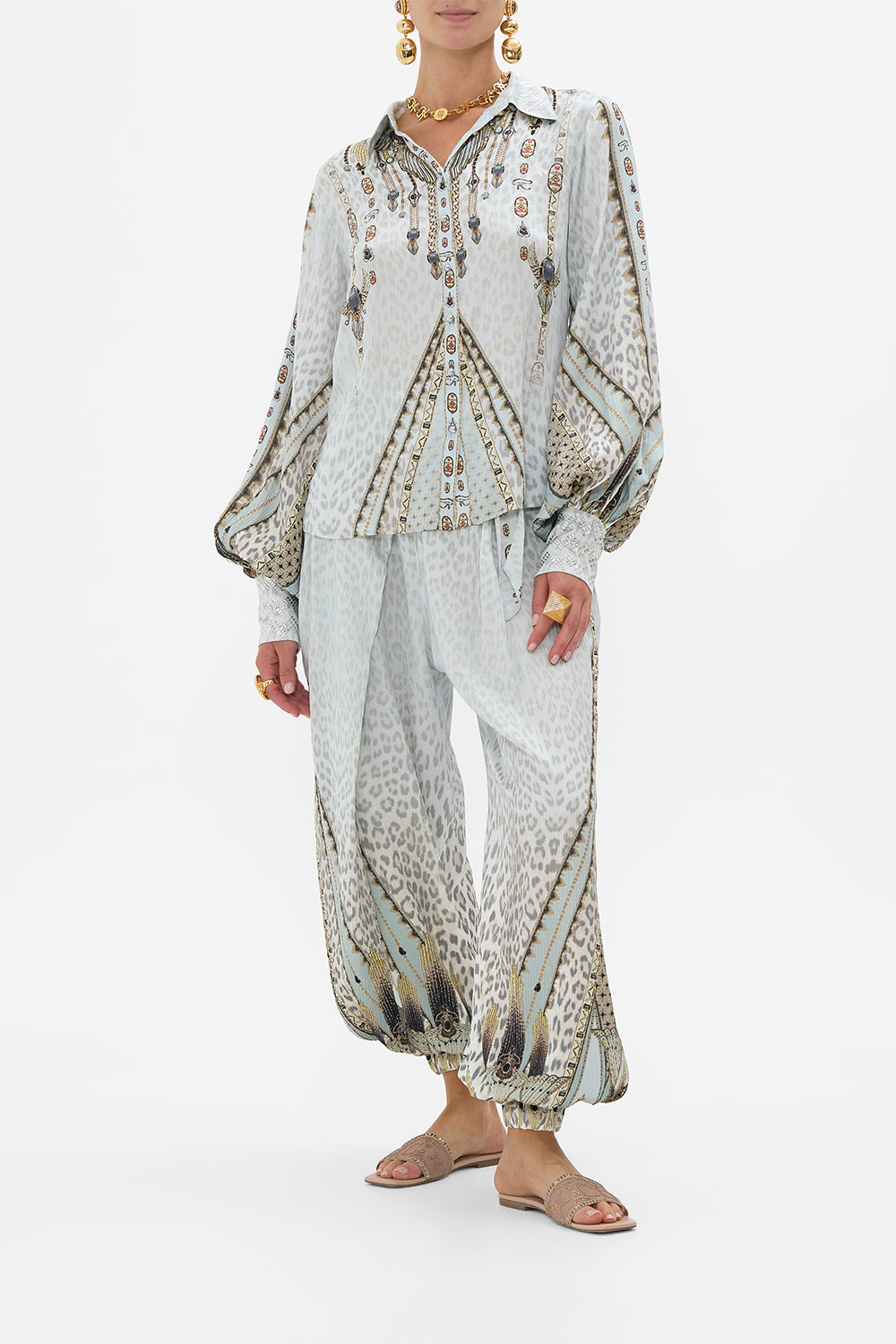 CAMILLA Split Sleeve Blouse in Sahara Starlet print