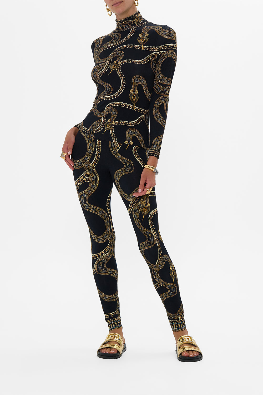 CAMILLA Jersey Turtleneck in Call Me Cleopatra print