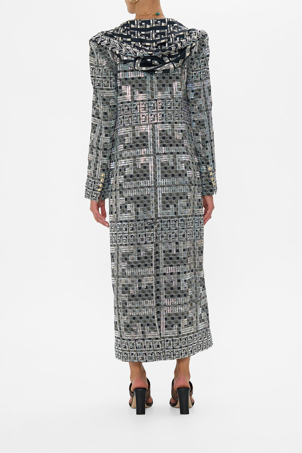 LONG COAT WITH HOOD READ MY GLYPHS