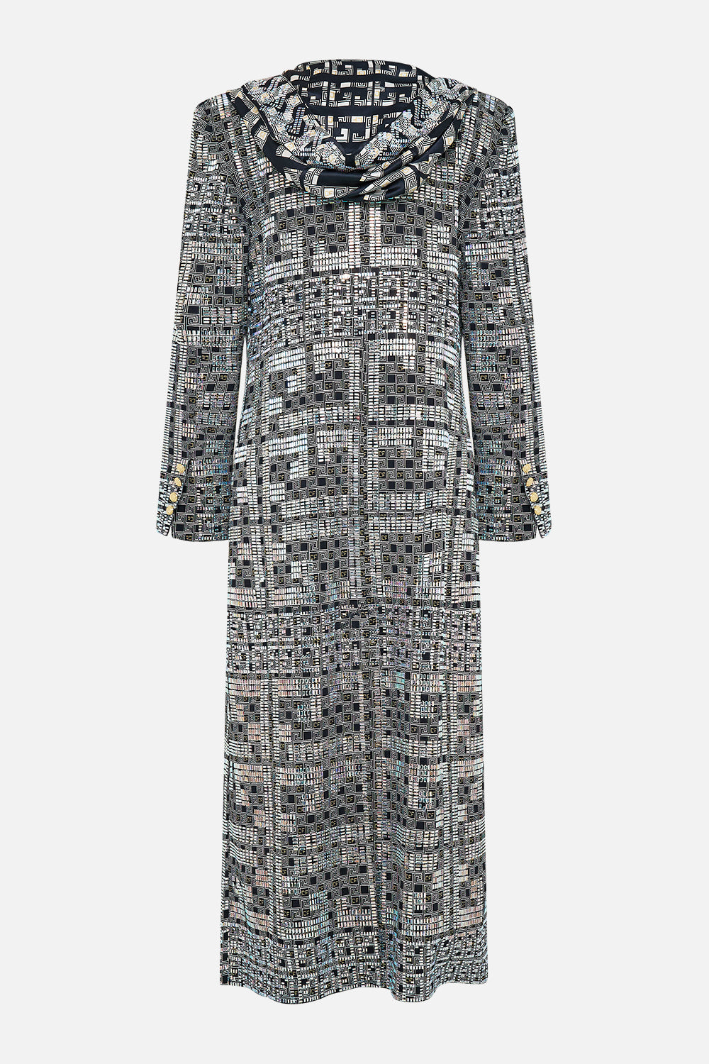 LONG COAT WITH HOOD READ MY GLYPHS