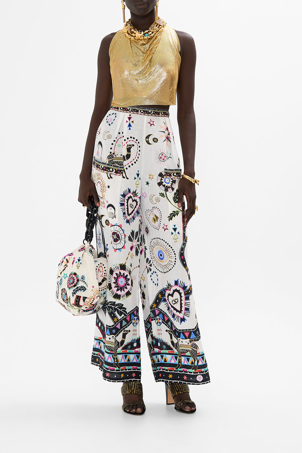 WIDE LEG TROUSER WITH FRONT POCKETS NUBIAN WONDERLAND