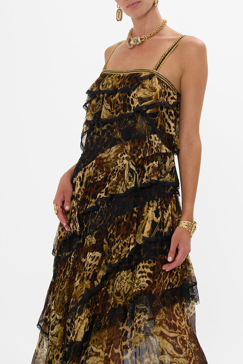 ASYMMETRIC SPLICED LACE DRESS ERA OF EMPIRES