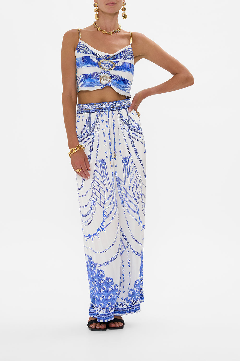 CAMILLA Bias Crop Cami in Dancing with Daylight Print.