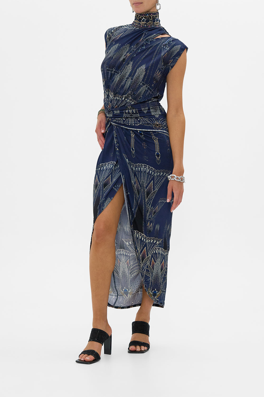 GATHERED COLUMN JERSEY DRESS THE EGYPT EFFECT