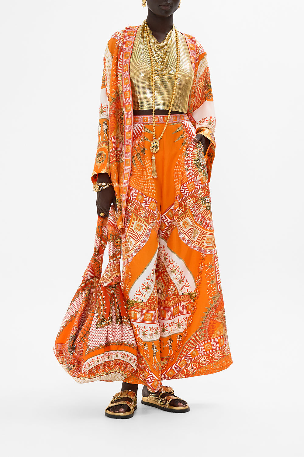 CAMILLA Tuck Front Pant in The Obelisk Gate Print.