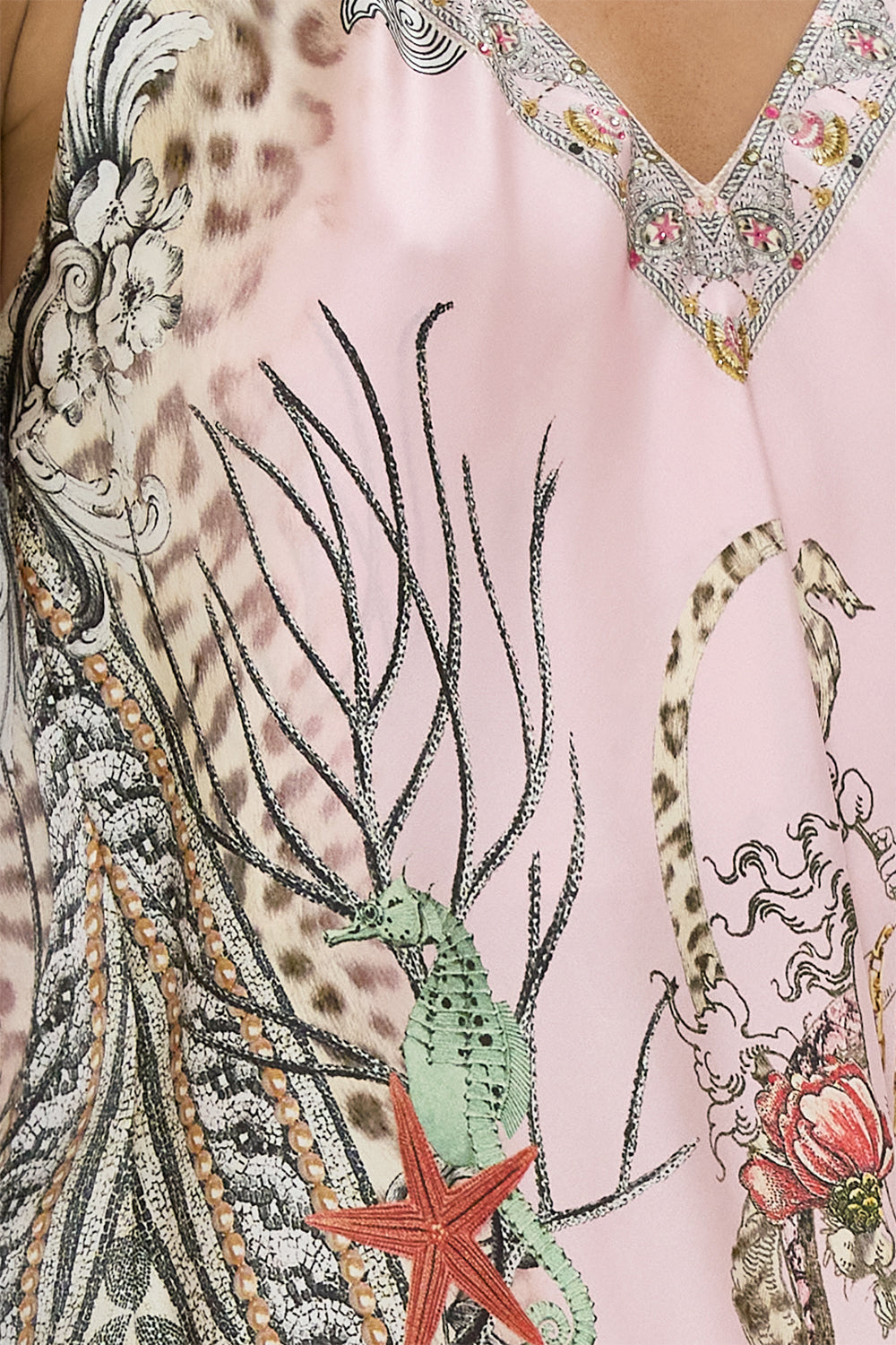 V NECK TOP WITH KNOT BACK CAVE OF WONDERS