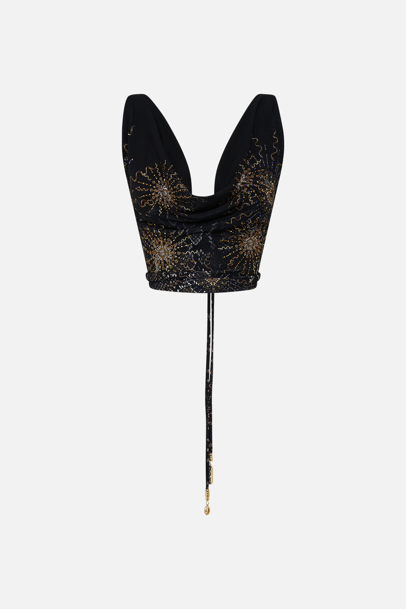 SLIM FIT ROUND NECK T-SHIRT - BLK/GOLD CALL ME CLEOPATRA