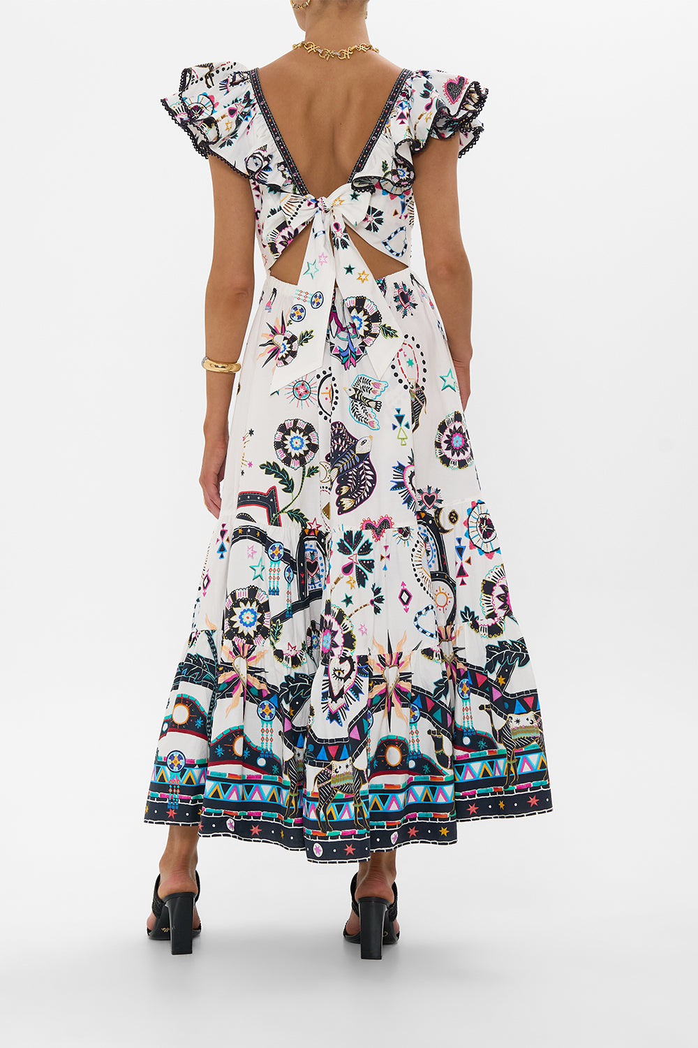 TIERED DRESS WITH NECK FRILL NUBIAN WONDERLAND