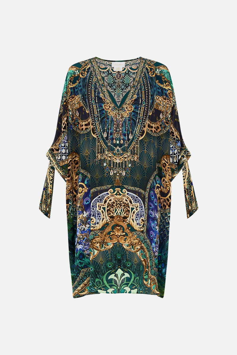 TIE SLEEVE SHORT V NECK KAFTAN FLOR FANTÁSTICA