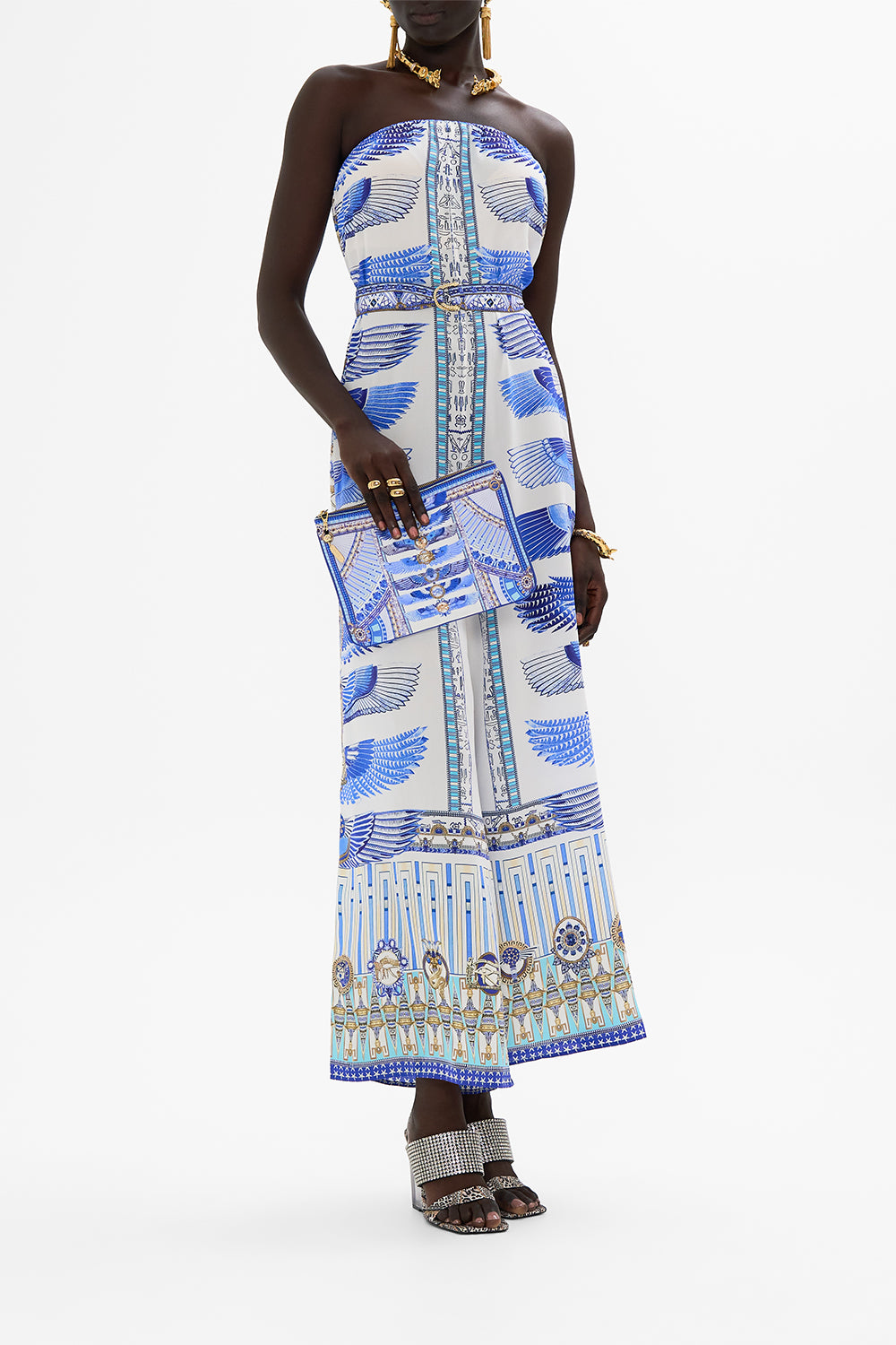 CAMILLA Small Canvas Clutch in Dancing with Daylight Print