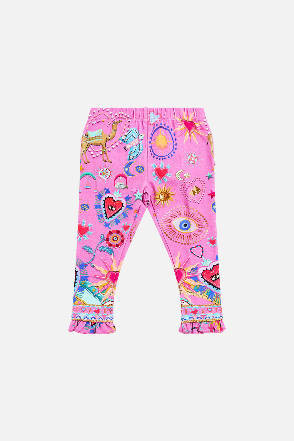 CAMILLA Babies Leggings With Frills in Rainbow Roads print