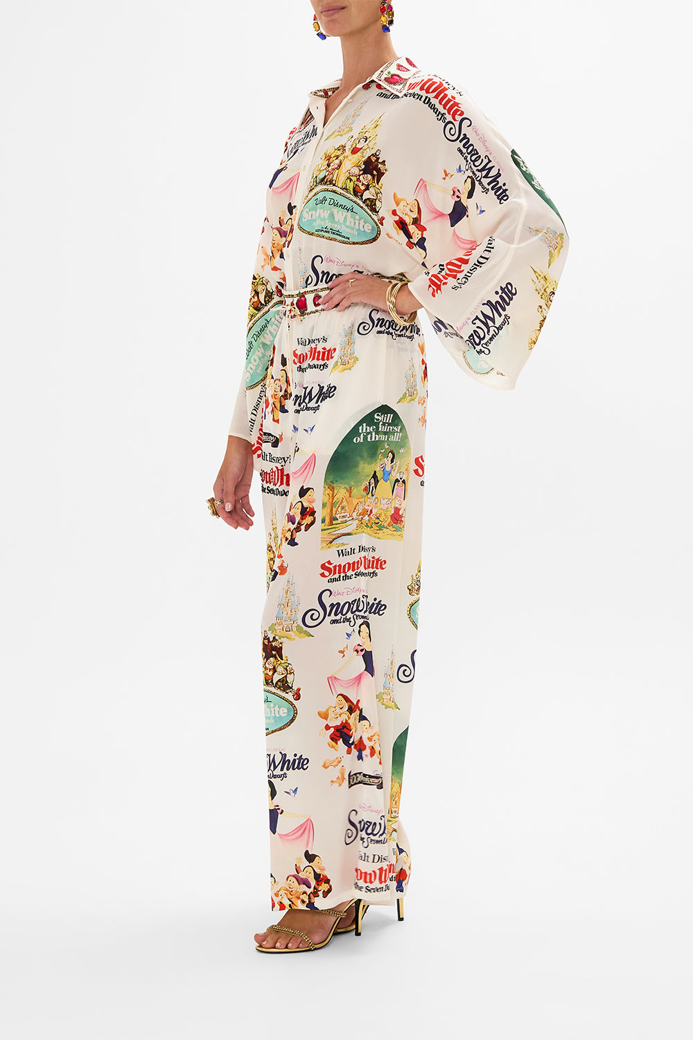 Disney CAMILLA silk pants in Princess In Print