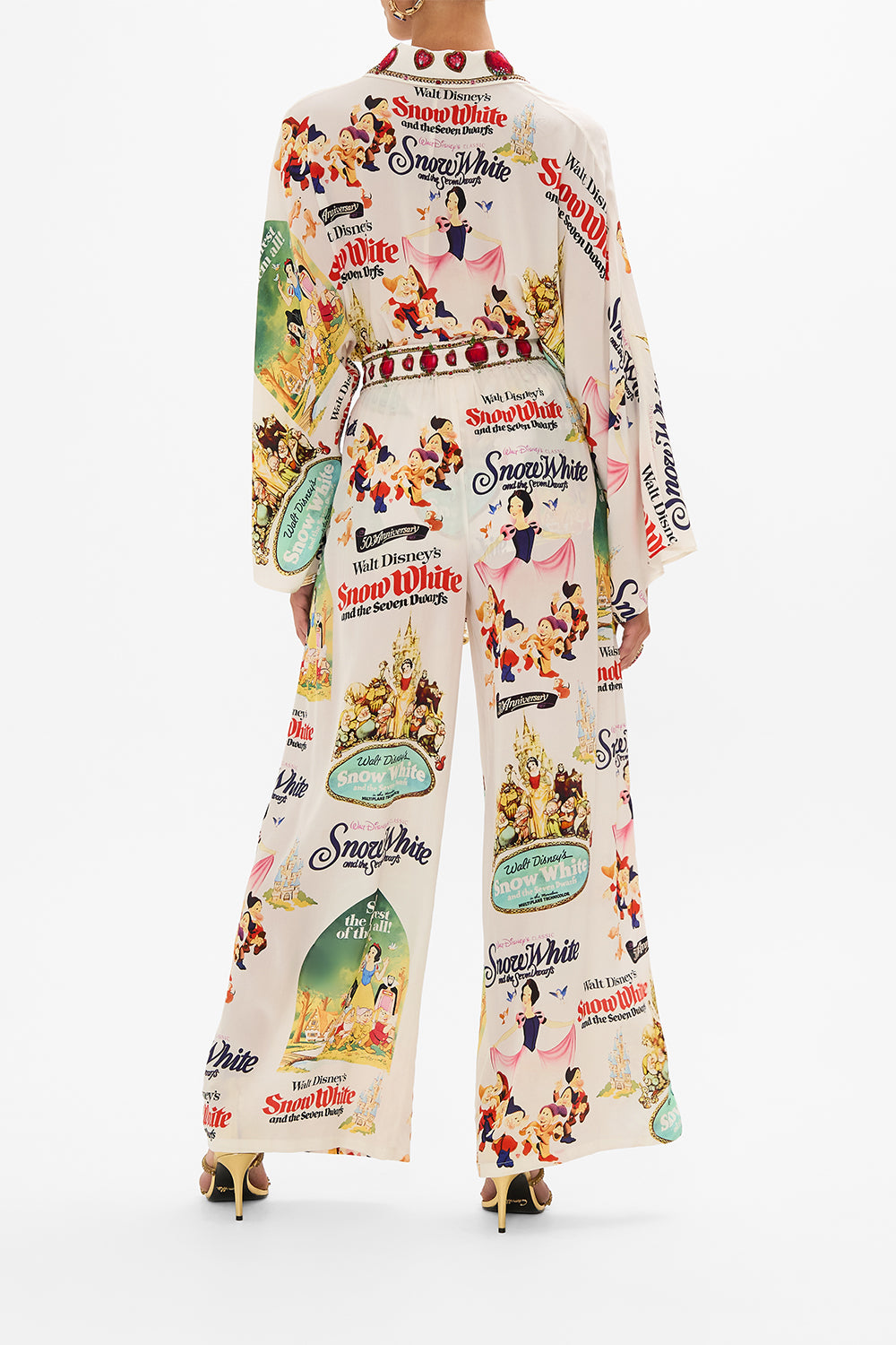 Disney CAMILLA silk pants in Princess In Print