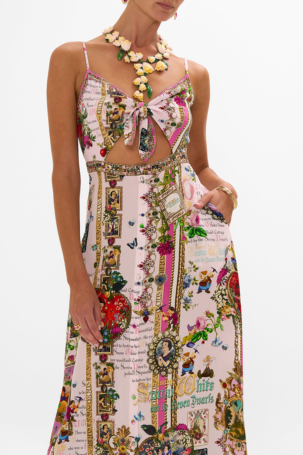 Disney CAMILLA silk maxi dress in My Sweet Snow White print