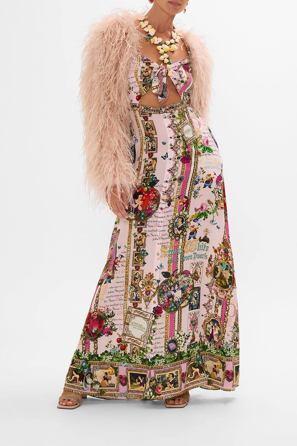 Disney CAMILLA silk maxi dress in My Sweet Snow White print