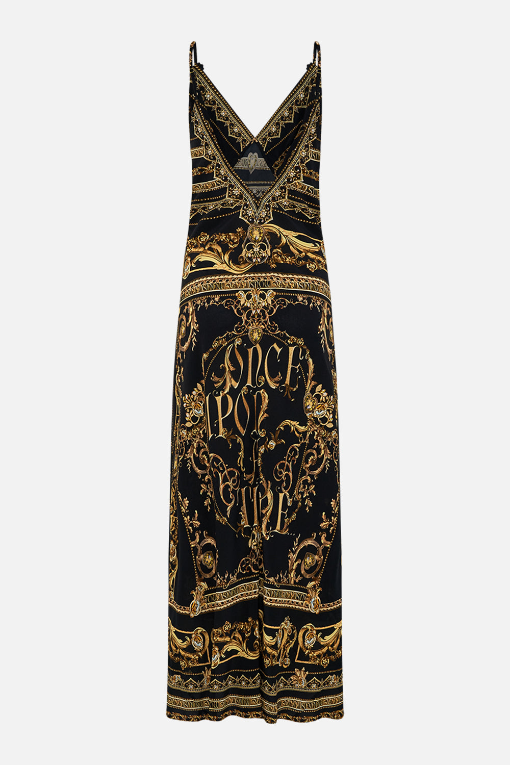 Disney CAMILLA silk slip dress in Once Upon A Time print