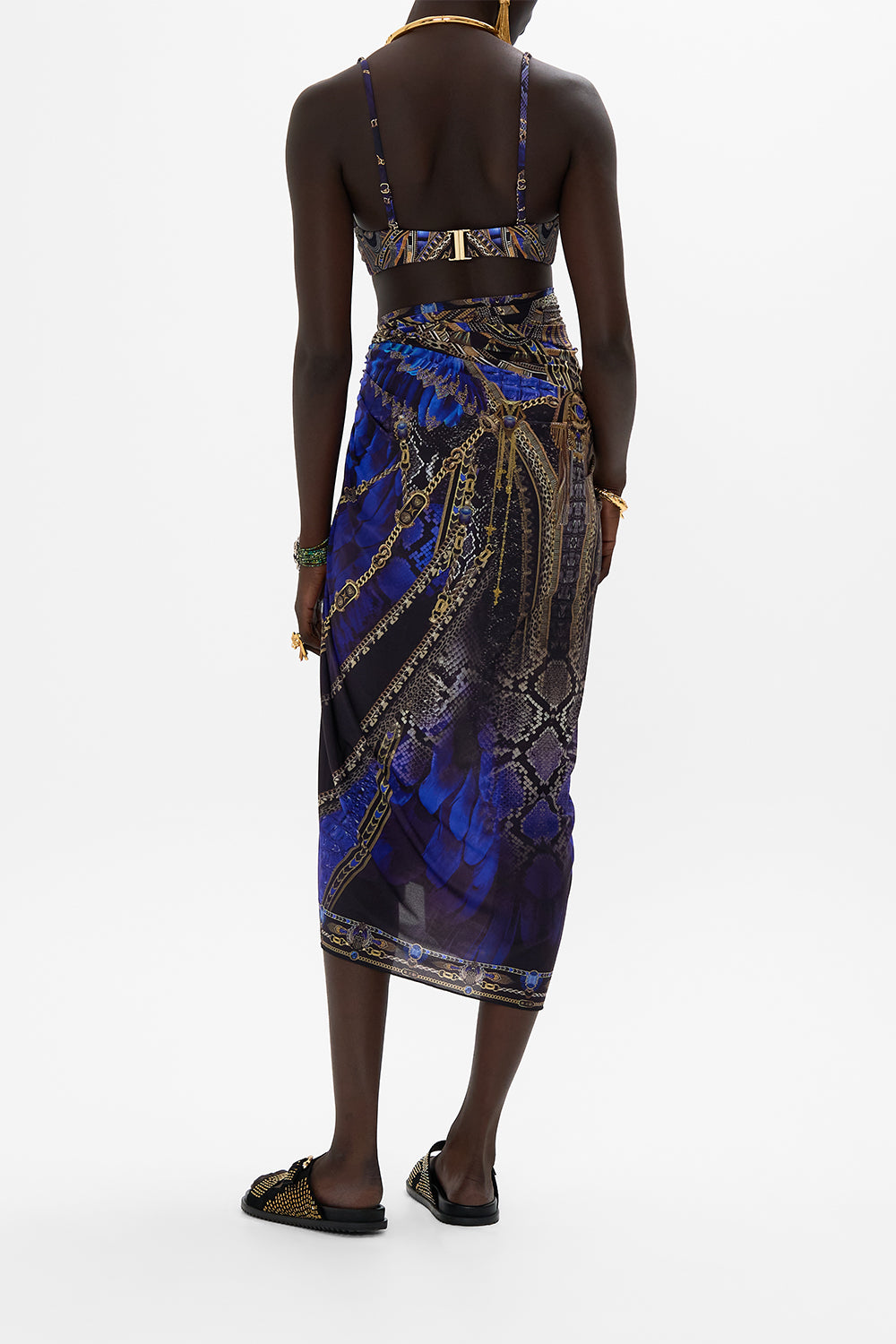 CAMILLA Long Sarong in Other Side of the Oasis print.