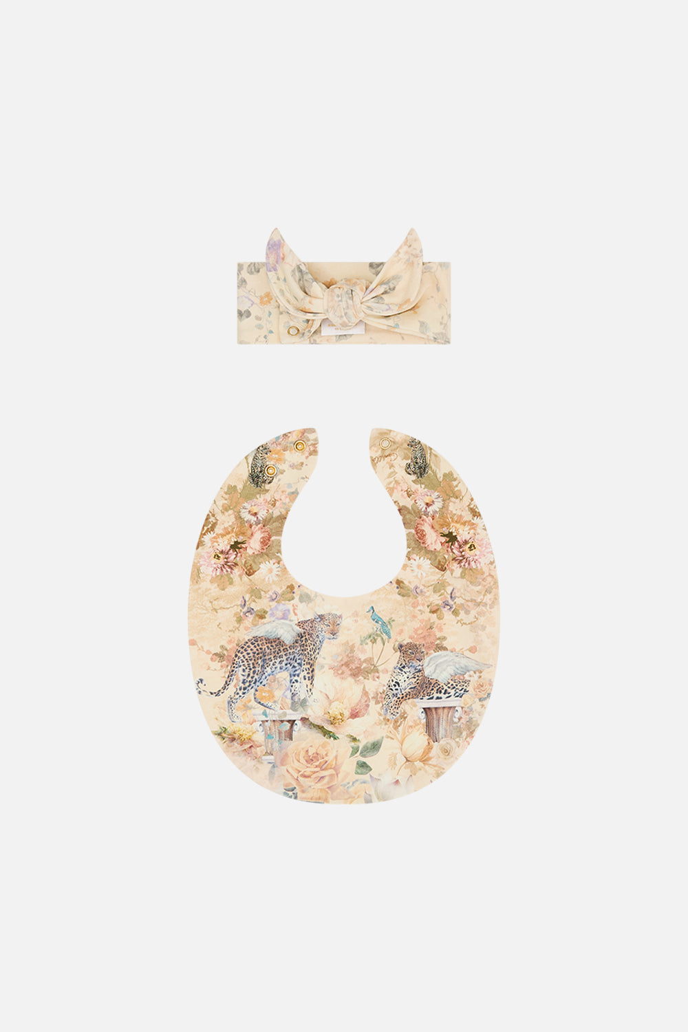 Milla By CAMILLA floral babies oversized bib and headband set in Adorned in Antiquity print.