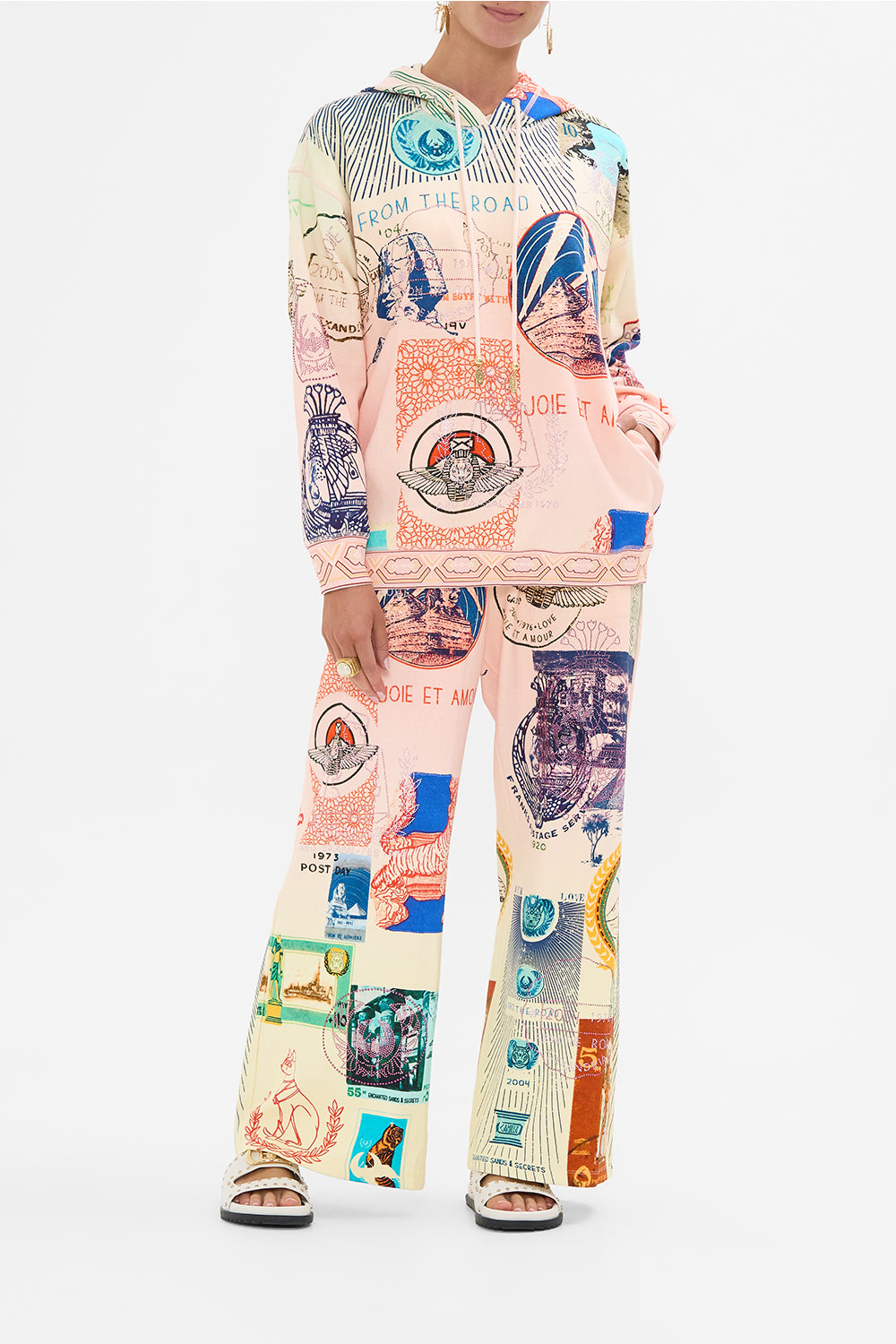 CAMILLA hoodie with pockets in Haute Passport print