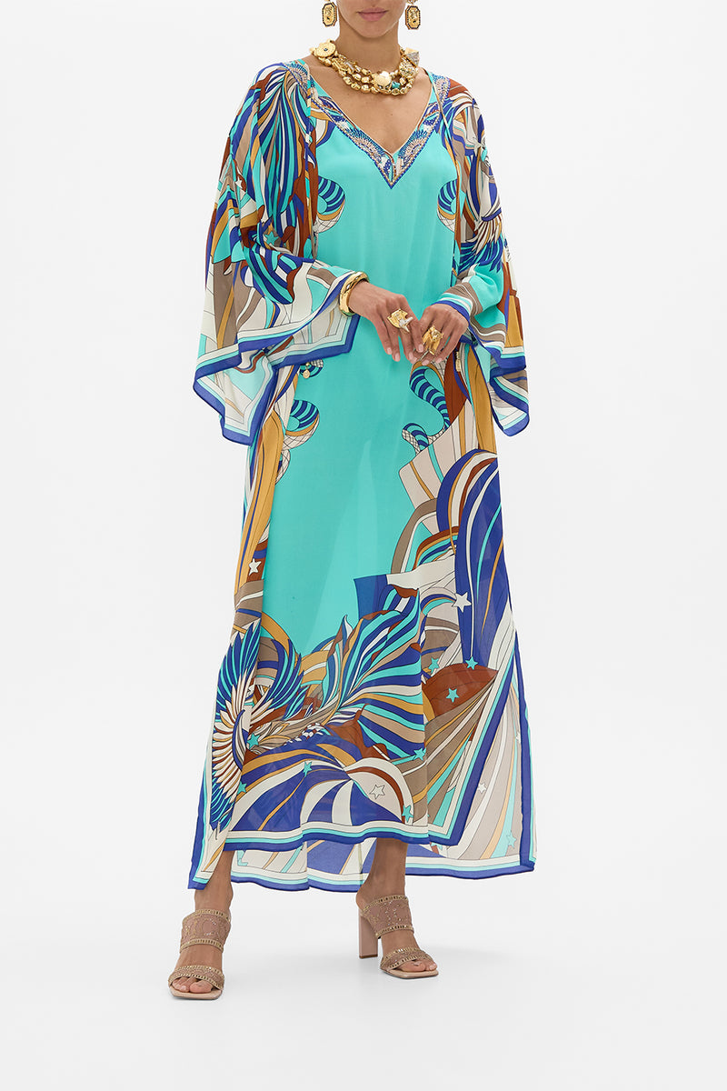 Orla Women's White V-Neck Resort Style Kaftan