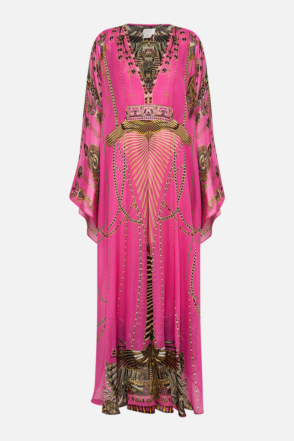 CAMILLA Long Kaftan With Waisted Detail in Song Of The Scarab print.