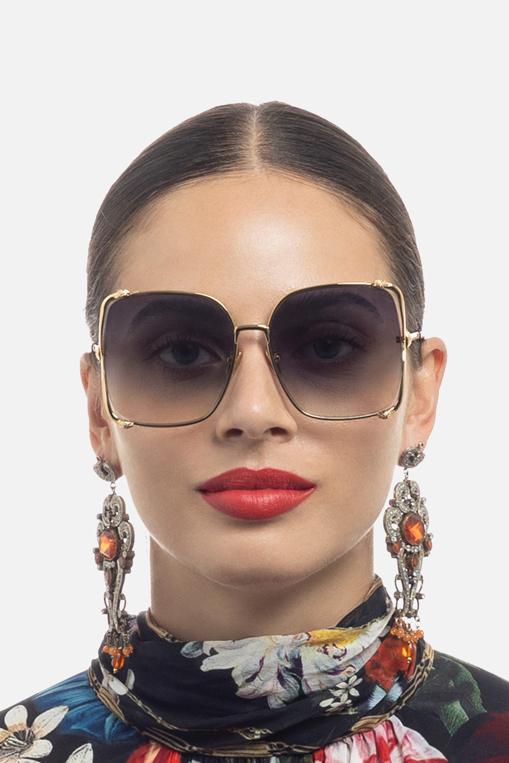 CAMILLA designer black sunglasses in Too Glam To Give A Damn