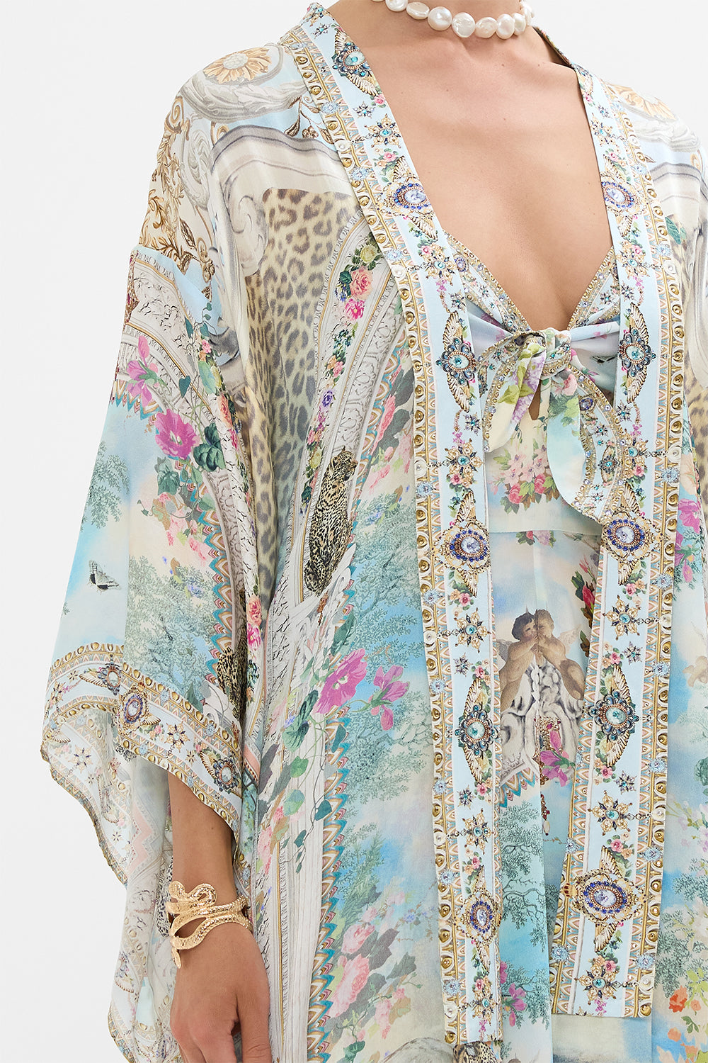 CAMILLA Kimono Layer with Collar in We Always Have Alexandria print.