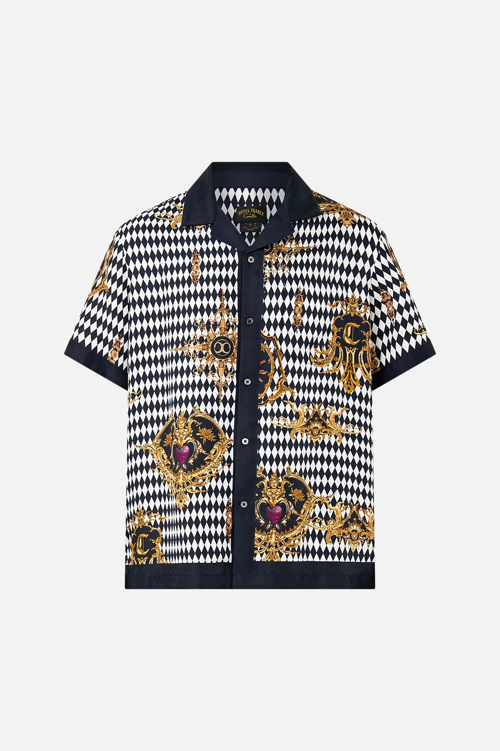 SHORT SLEEVE CAMP COLLARED SHIRT MONARCHY MANIA