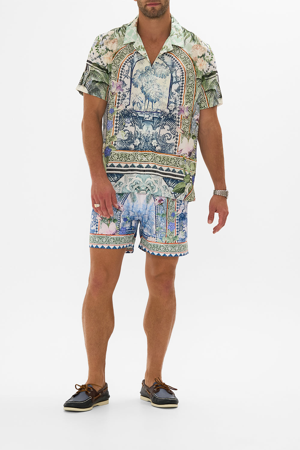 CAMILLA Mid Length Boardshort in Jardim Party print