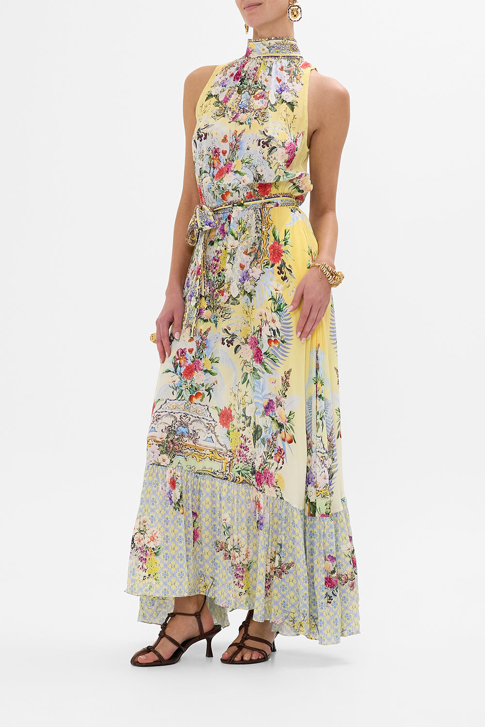 NECKTIE DRESS WITH ELASTICATED WAIST FLOR FANTÁSTICA