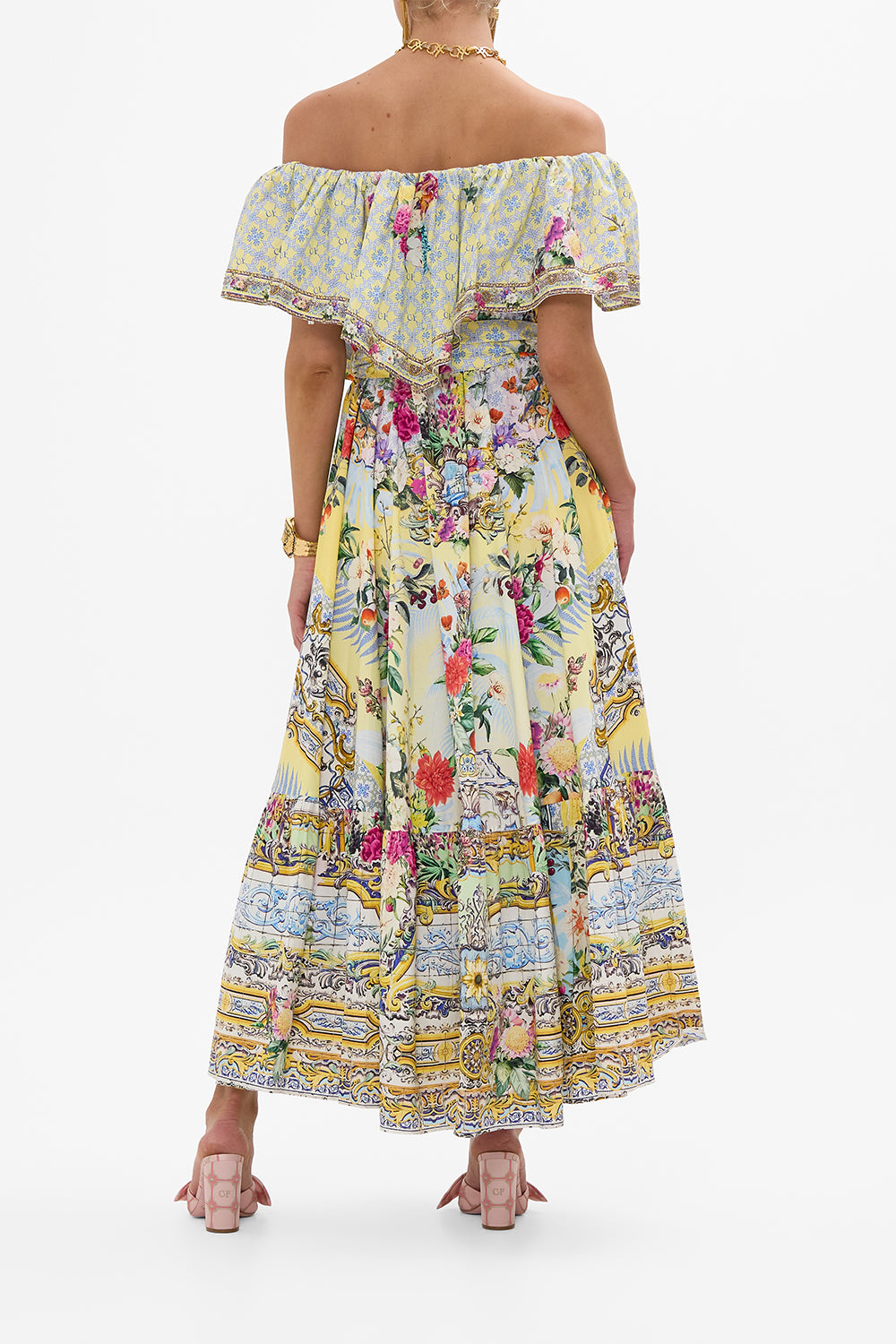 SHOULDER FRILL DRESS FLOR FANTÁSTICA