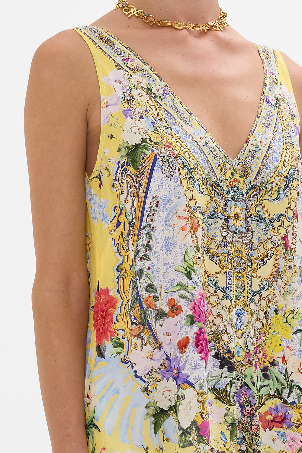 V NECK FLARED JUMPSUIT FLOR FANTÁSTICA