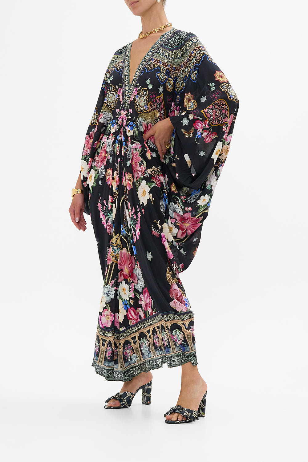 T SHAPE LONG KAFTAN MIDNIGHT IN MONSERRATE