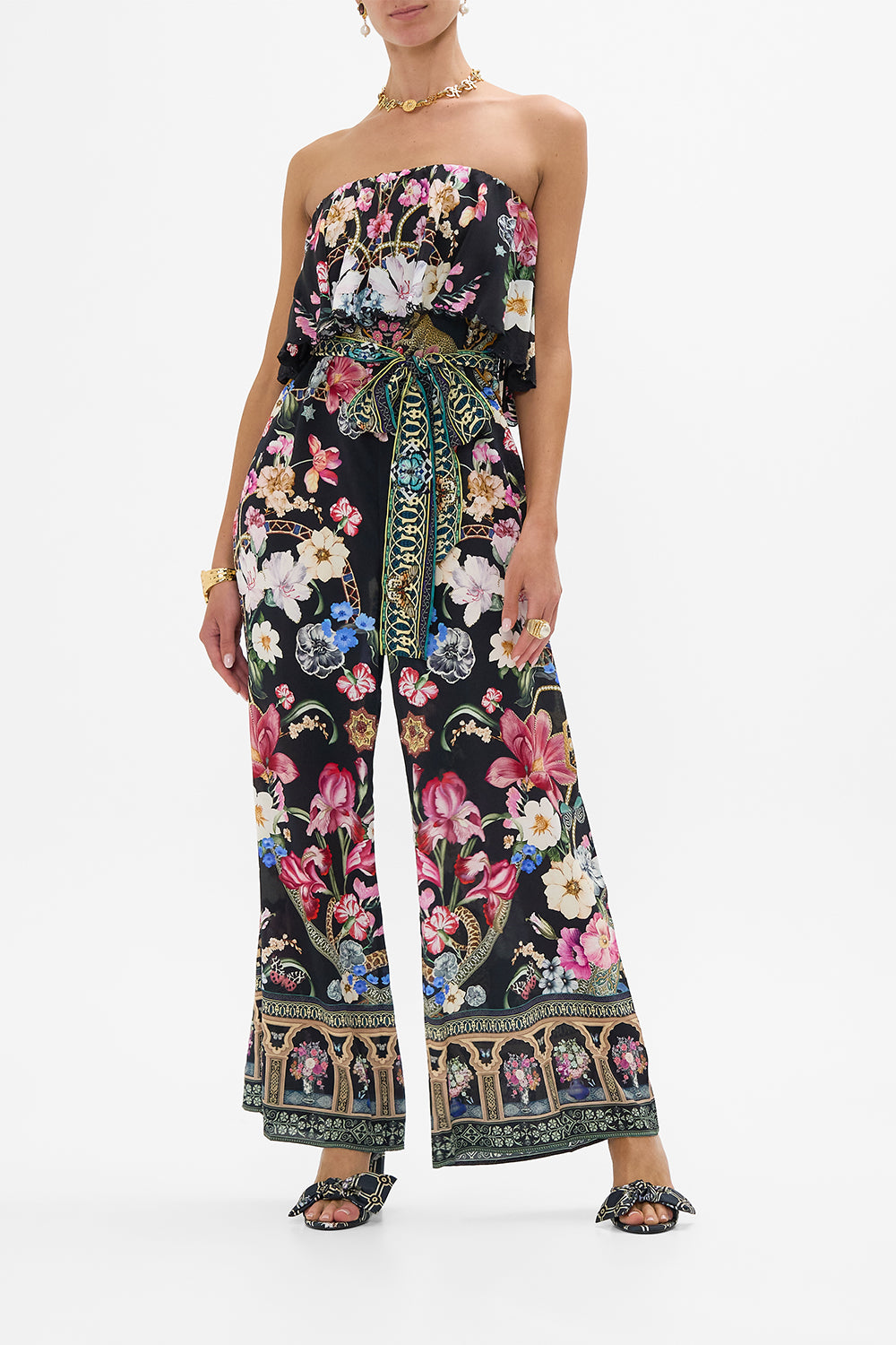 STRAPLESS JUMPSUIT WITH FRILL MIDNIGHT IN MONSERRATE