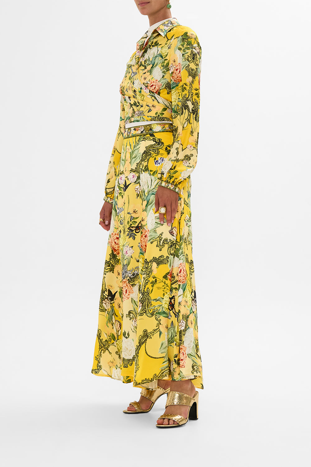 CROPPED WRAP SHIRT PATHS OF GOLD