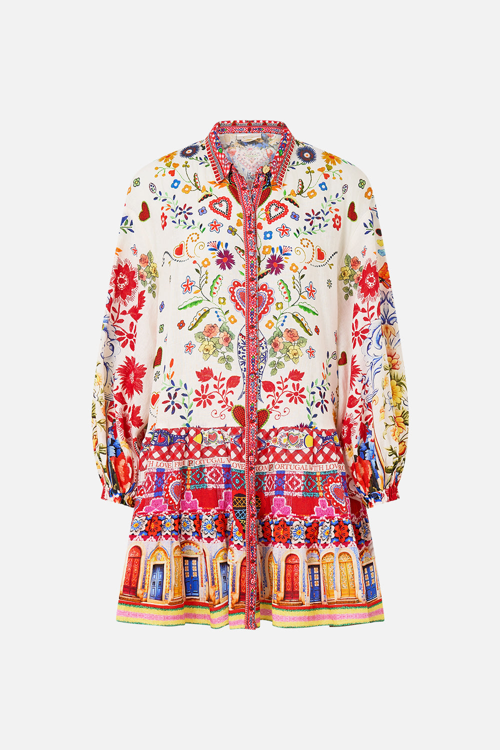 LONG SLEEVE TIERED SHORT DRESS FAITH, LUCK & JUSTICE