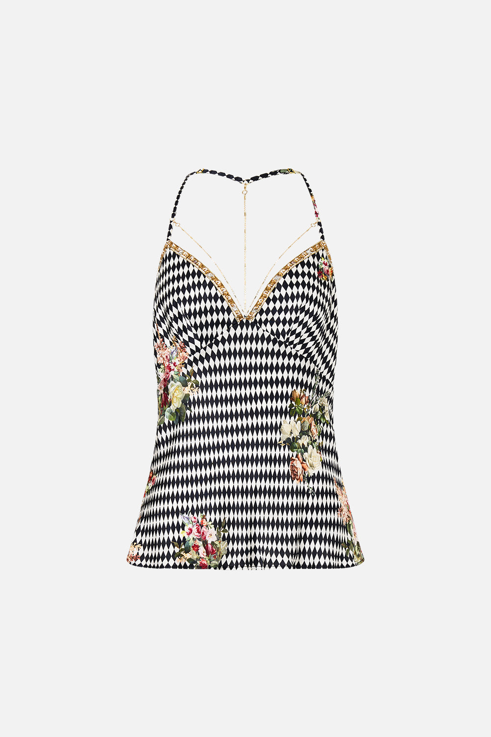 CHAIN DETAIL BIAS CAMI ROCOCO GLOW