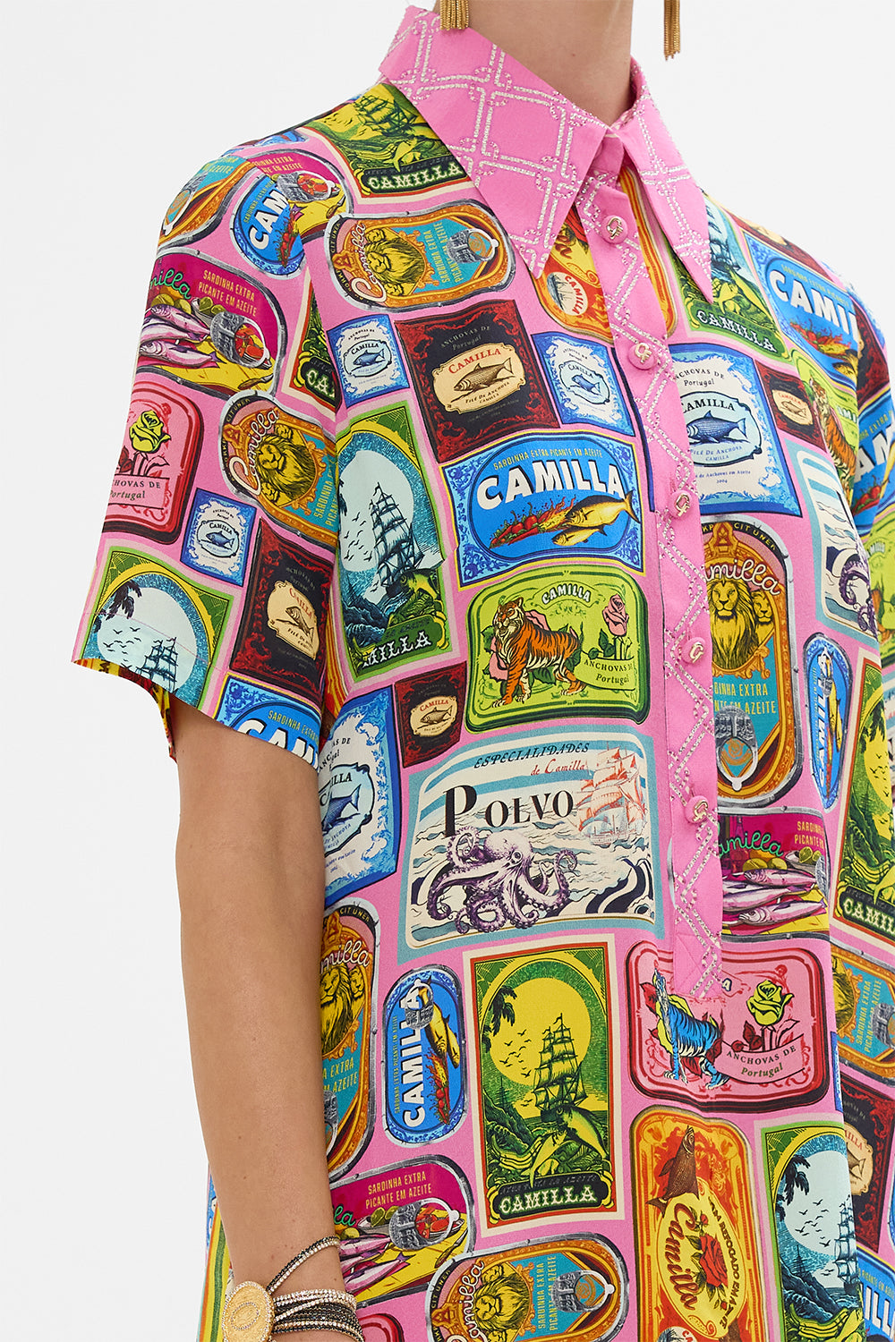 SHORT SLEEVE MINI SHIRT DRESS SALTY SPLENDOUR