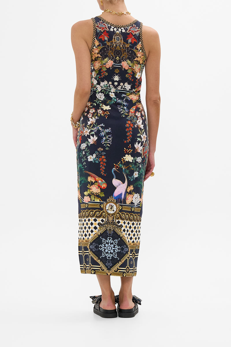 HIGHNECK TIERED RUFFLE HEM DRESS PALACIO POETRY