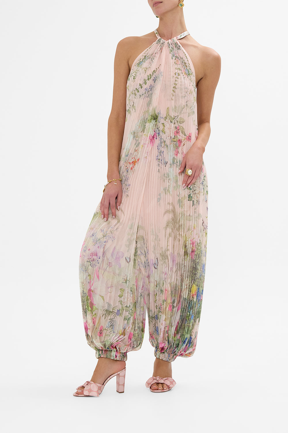 PLISSE JUMPSUIT WITH NECK TIE PALACIO PLAYGROUND