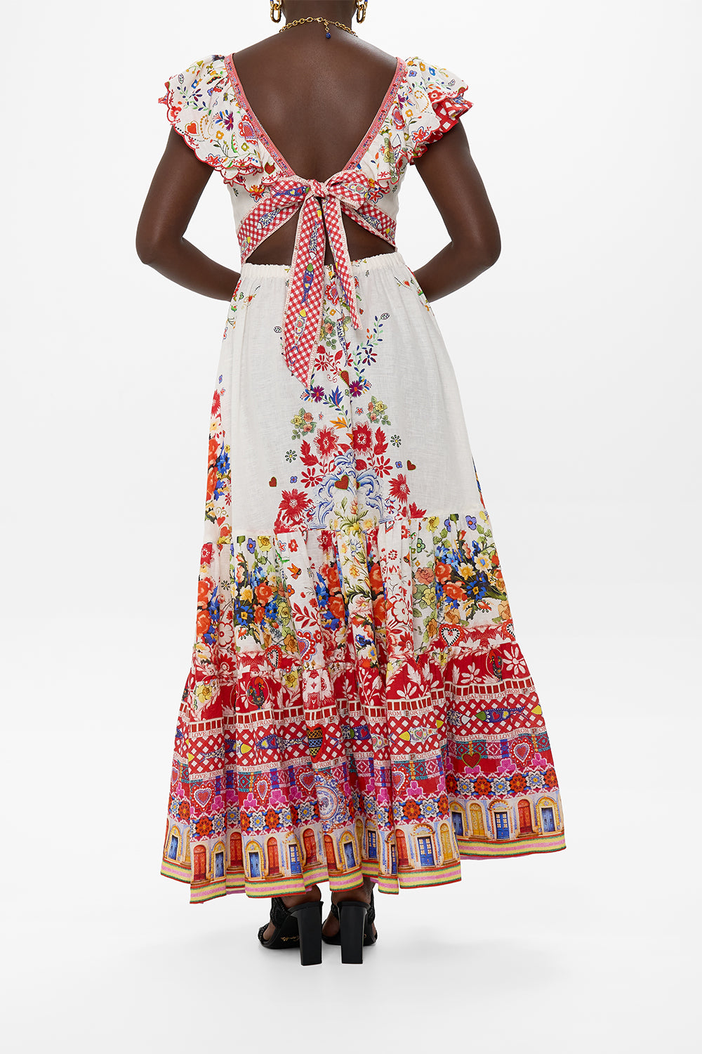 TIERED DRESS WITH NECK FRILL FAITH, LUCK & JUSTICE