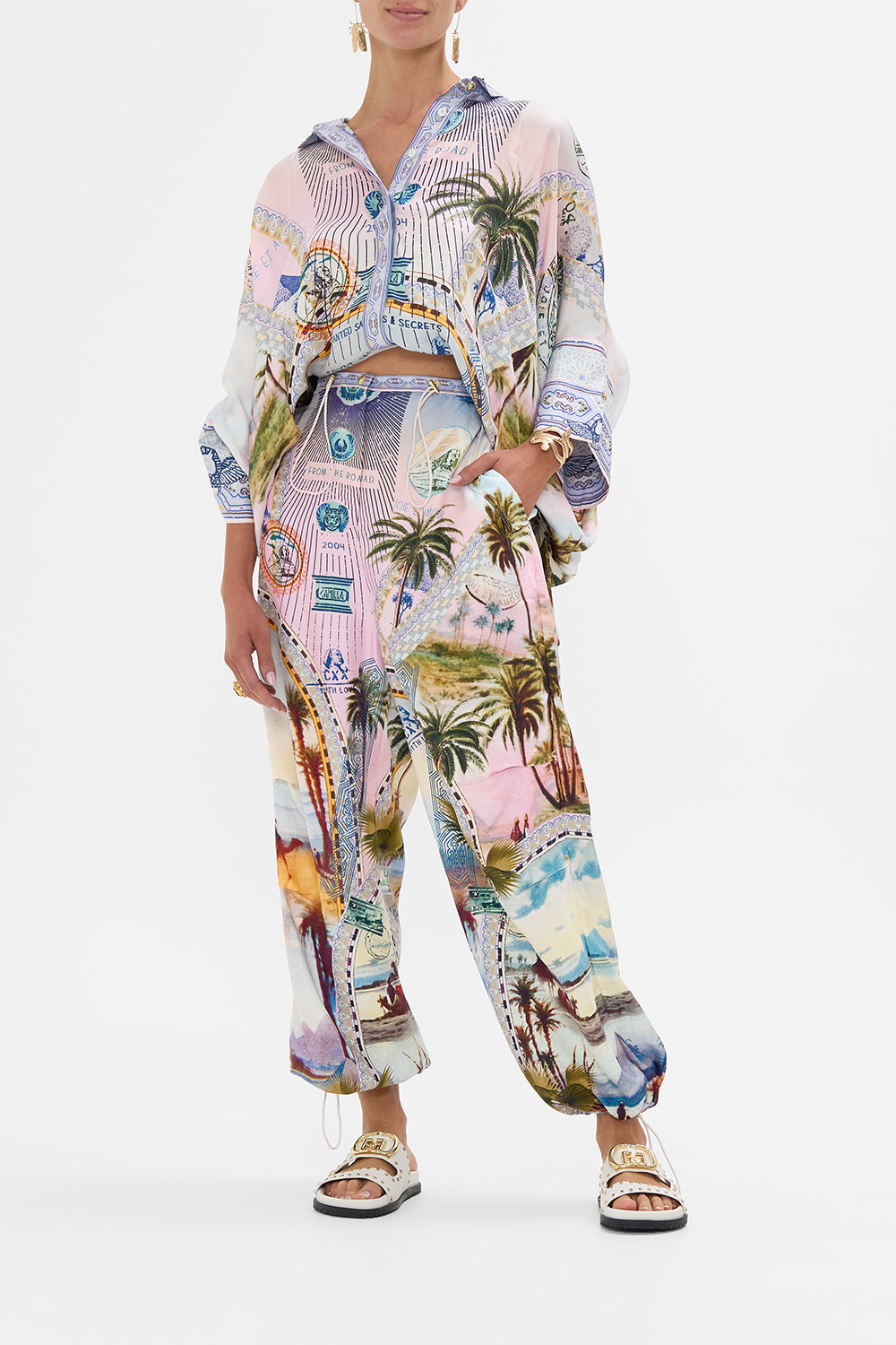 CAMILLA parachute pant in Call Me in Cairo print.