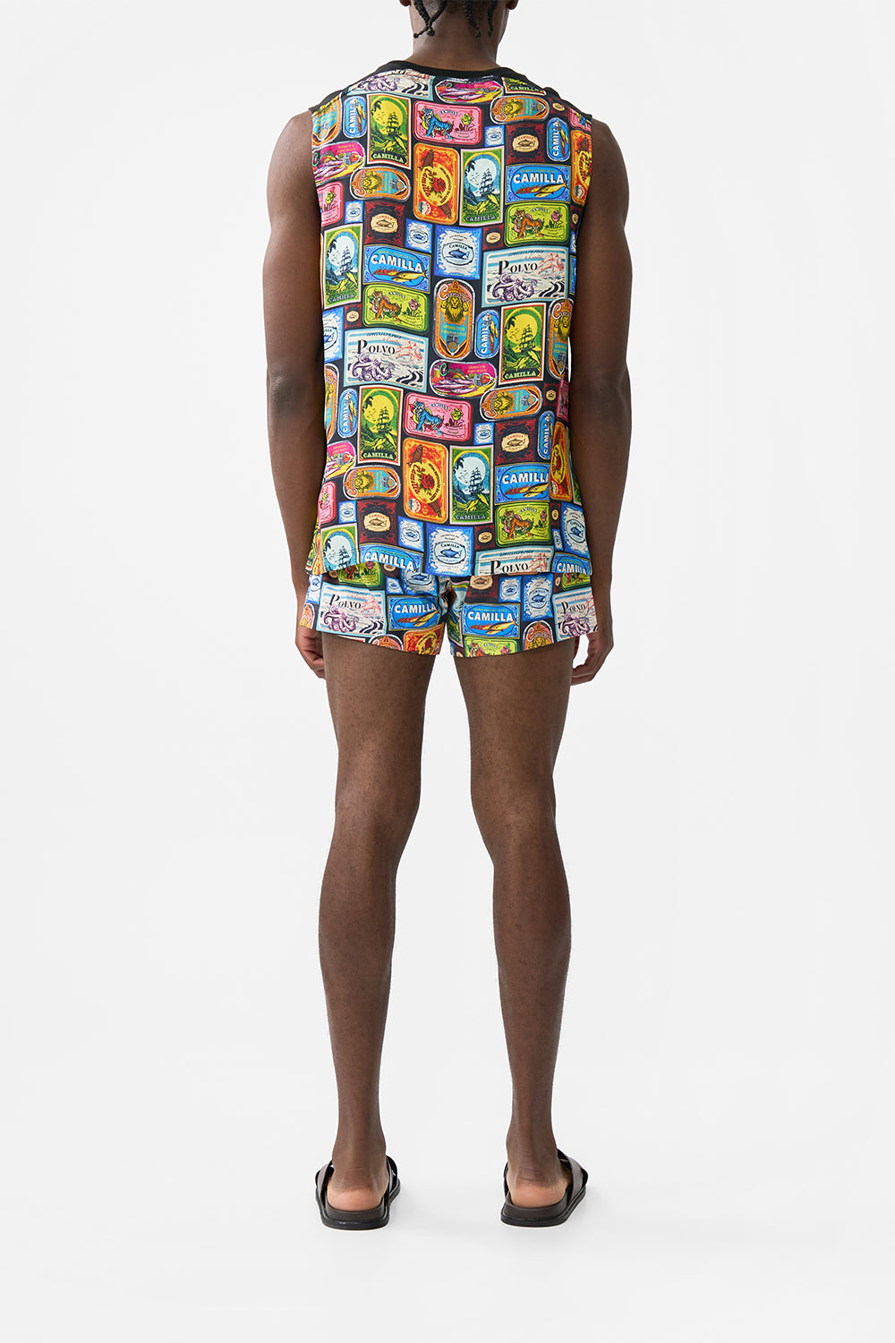 CONTRAST PANEL SLEEVELESS TEE SAL DO MAR